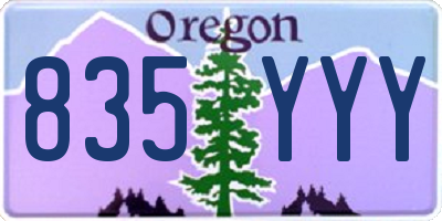 OR license plate 835YYY