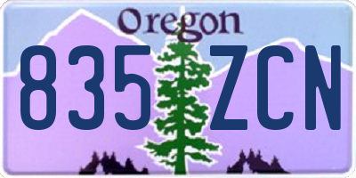 OR license plate 835ZCN