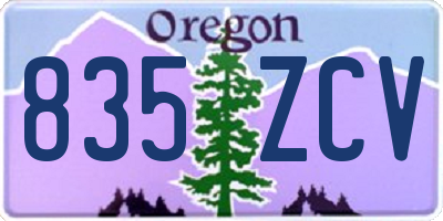 OR license plate 835ZCV