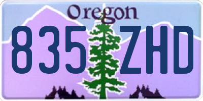OR license plate 835ZHD