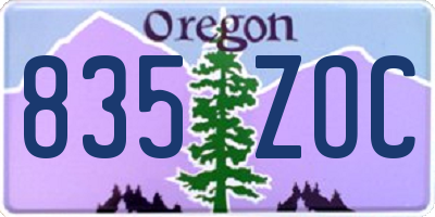OR license plate 835ZOC