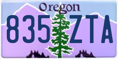 OR license plate 835ZTA