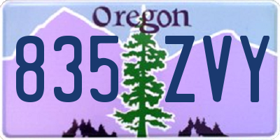 OR license plate 835ZVY