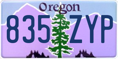 OR license plate 835ZYP