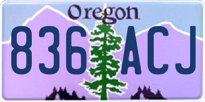 OR license plate 836ACJ