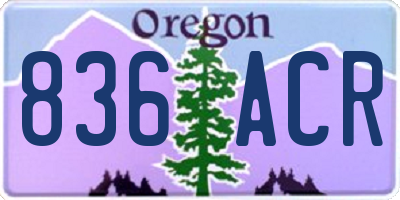 OR license plate 836ACR