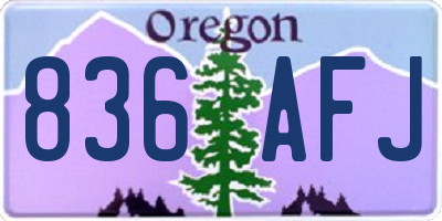 OR license plate 836AFJ