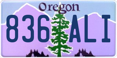 OR license plate 836ALI