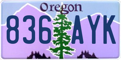 OR license plate 836AYK