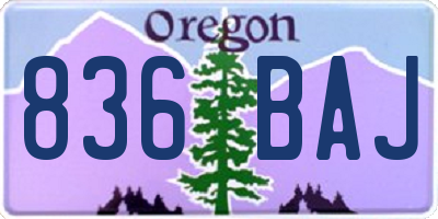 OR license plate 836BAJ