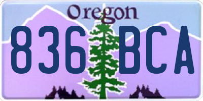 OR license plate 836BCA
