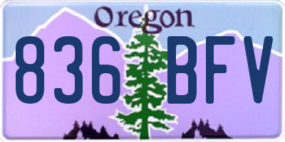 OR license plate 836BFV