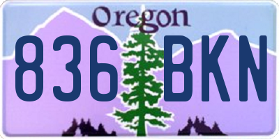 OR license plate 836BKN