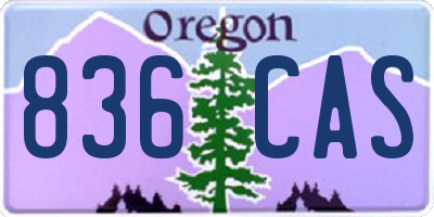 OR license plate 836CAS