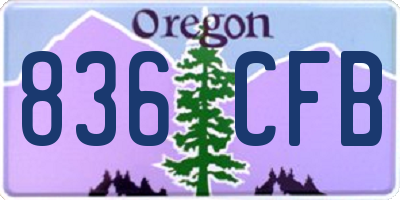 OR license plate 836CFB