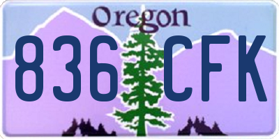 OR license plate 836CFK