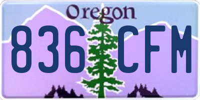 OR license plate 836CFM