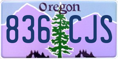 OR license plate 836CJS