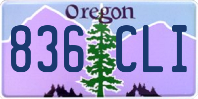 OR license plate 836CLI