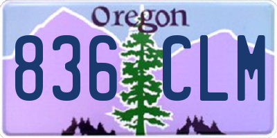 OR license plate 836CLM
