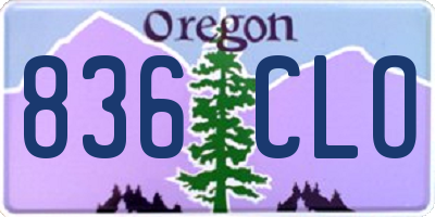 OR license plate 836CLO