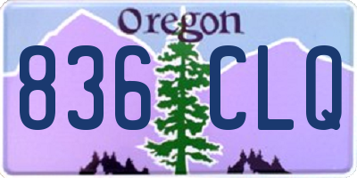 OR license plate 836CLQ