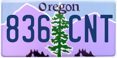 OR license plate 836CNT
