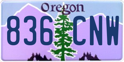 OR license plate 836CNW