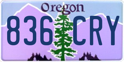 OR license plate 836CRY
