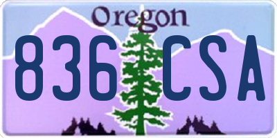 OR license plate 836CSA