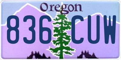 OR license plate 836CUW