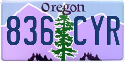 OR license plate 836CYR