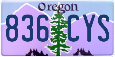 OR license plate 836CYS