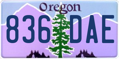 OR license plate 836DAE