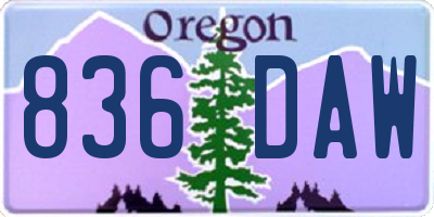OR license plate 836DAW