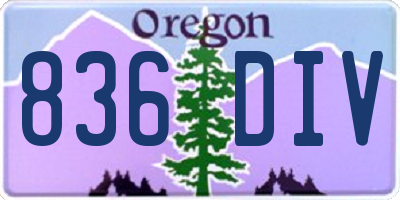 OR license plate 836DIV