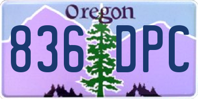 OR license plate 836DPC