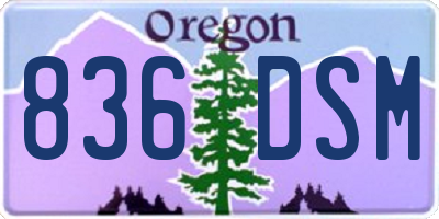 OR license plate 836DSM