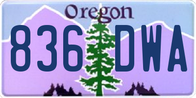 OR license plate 836DWA
