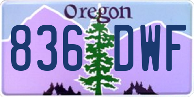 OR license plate 836DWF