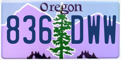 OR license plate 836DWW