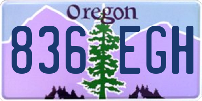 OR license plate 836EGH
