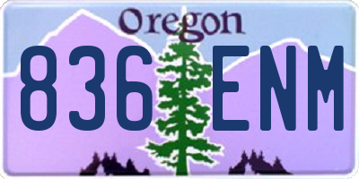OR license plate 836ENM