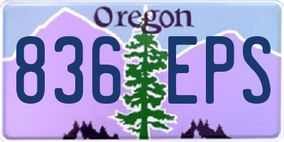 OR license plate 836EPS