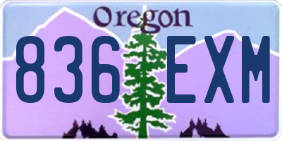 OR license plate 836EXM