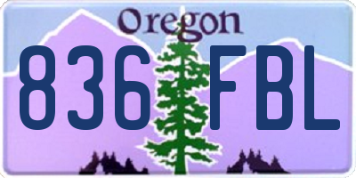 OR license plate 836FBL
