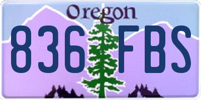 OR license plate 836FBS