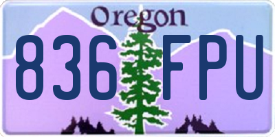OR license plate 836FPU