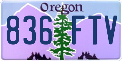 OR license plate 836FTV