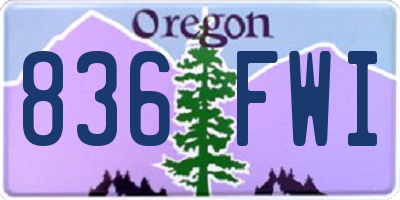 OR license plate 836FWI